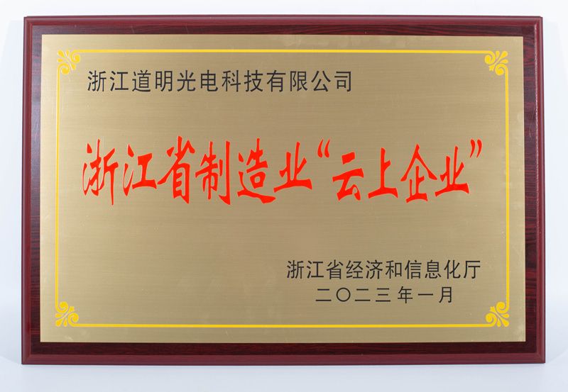Optoelectronics - Zhejiang Province Manufacturing Industry Cloud Enterprise - Medal